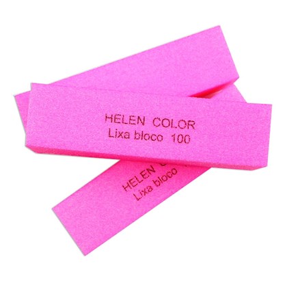 Lixa Bloco Pink 100 para Alongamento Helen Color