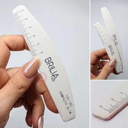 Lixa Compacta Slim Régua 100/180 Brilia Nails