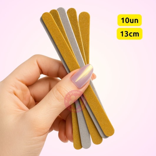 Lixa descartável de unha 13cm Parda com 10un para unhas