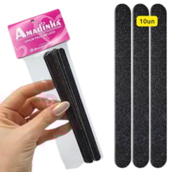 Lixa descartável de Unha 16cm Preta com 10un Amadinha Lixa descartável de Unha 16cm Preta com 10un Amadinha
