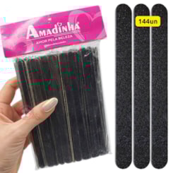 Lixa descartável de Unha 16cm Preta com 144un Amadinha Lixa descartável de Unha 16cm Preta com 144un Amadinha