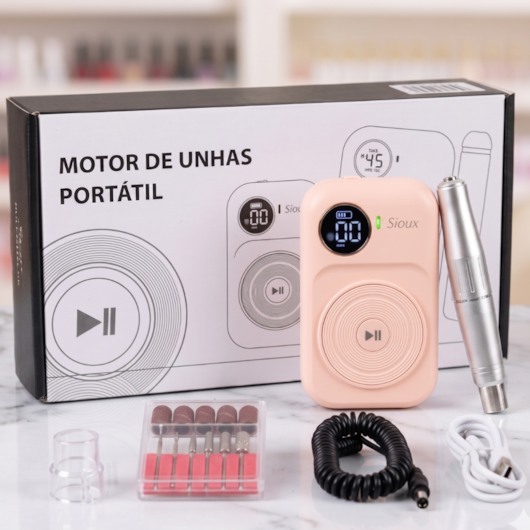 Lixa Elétrica Portátil Sioux 45.000 RPM - Motor de Unhas Recarregável para unhas