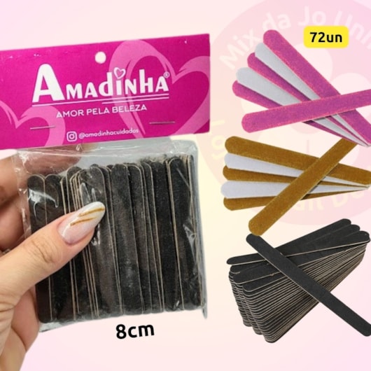 Lixa para manicure com 72un 8cm Amadinha para unhas