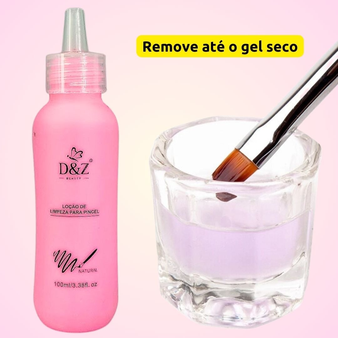 D・Cosmetics Loção para limpeza de pincel D&Z 100ml | Mix da Jo