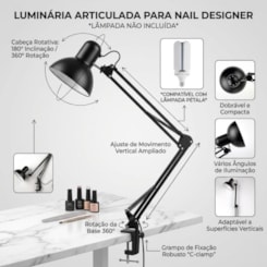 Luminária Articulada De Mesa Com Gancho Luminária Articulada De Mesa Com Gancho