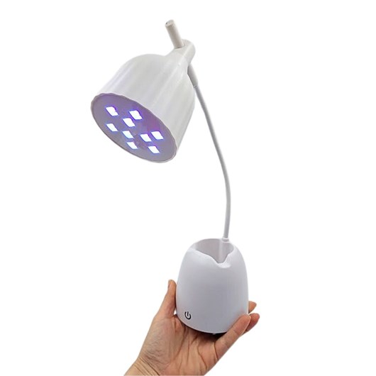 Luminária Articulada UV/LED com suporte para pincel - Imagem principal - 1f8e54c1-843c-40d6-a420-2654e6eaf350