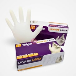 Luva de Látex Talge Branca Com pó 100un Luva de Látex Talge Branca Com pó 100un