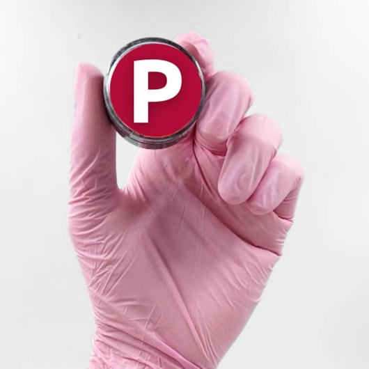 Luva nitrílica Talge Rosa Sem pó 100un Tamanho:G para unhas