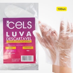 Luva plástica descartável 100un Luva plástica descartável 100un