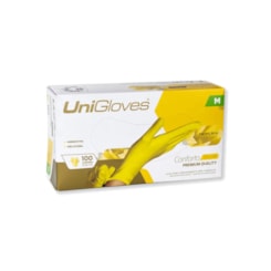 Luva Unigloves Yellow S/ Pó Conforto Premium C/100 - Luva Unigloves Yellow S/ Pó Conforto Premium C/100 -