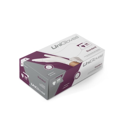 Luvas de látex Unigloves Branca Com Po C/100