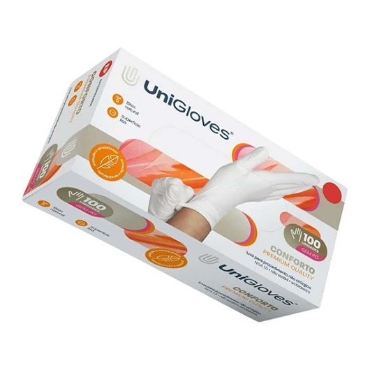 Luvas Unigloves S/ Po Conforto Premium Lisa C/100 - - Imagem principal - 25715973-3e05-4280-ab56-e6f51ada552f