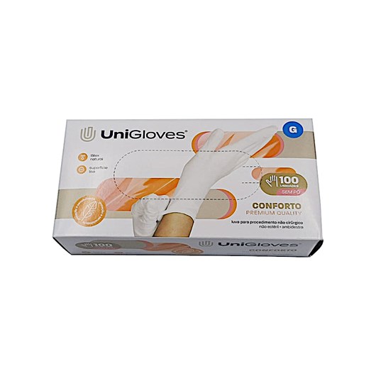 Luvas Unigloves S/ Po Conforto Premium Lisa C/100 - - Imagem principal - fc166583-b59d-4917-86f4-7d648cf272c1