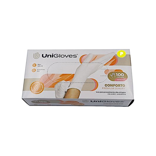 Luvas Unigloves S/ Po Conforto Premium Lisa C/100 - - Imagem principal - f49aa305-8860-40ef-8332-f860c91ca298