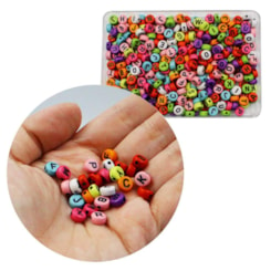 Miçangas de Letras Alfabeto Colorido Colar Pulseira 50g #08