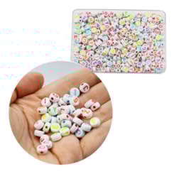 Miçangas de Letras Branco e Colorido Colar Pulseira 50g #10