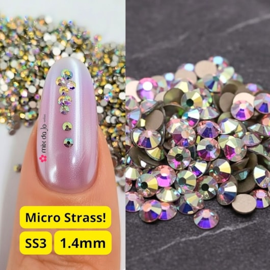 Micro Strass Swaroviski 1.4mm Furta Cor 1.440 Peças para unhas