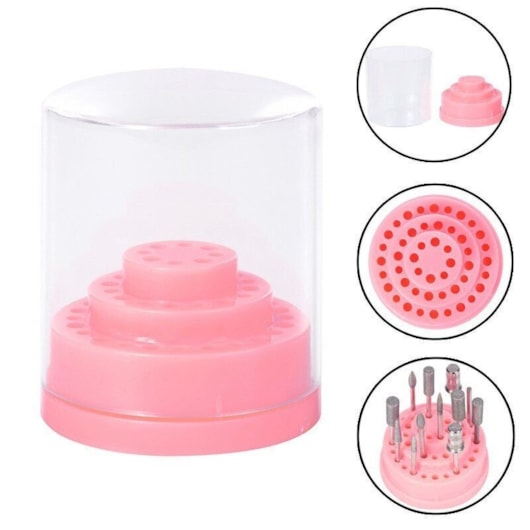 Mini Broqueiro organizador de brocas 48 compartimentos para unhas