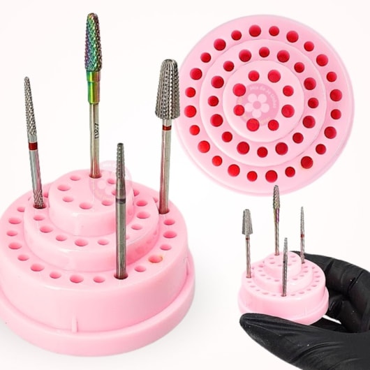 Mini Broqueiro organizador de brocas 48 compartimentos para unhas