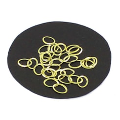 Mini Oval Vazado 3 x 5mm 50 Peças Metal Mini Oval Vazado 3 x 5mm 50 Peças Metal