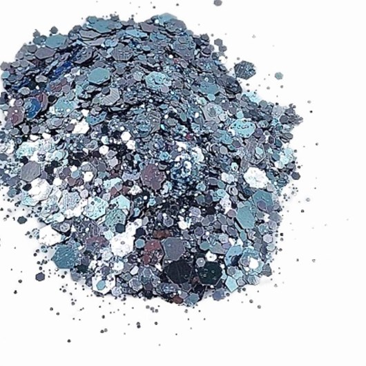 Mix de glitter Azul cristal Luxo Mix da Jo Hexa 1,5g - Imagem principal - d0755c25-7d77-45e0-ad0f-ec2b5e9ba54b