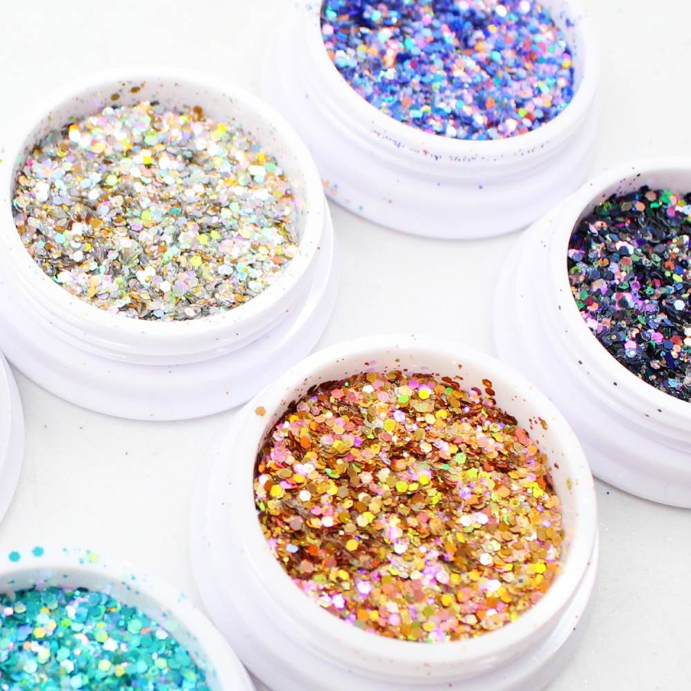 Mix de Glitter Fino e Flocado 6 Cores D&Z | Mix da Jo