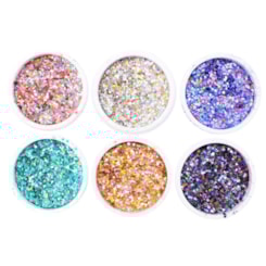 Mix de Glitter Fino e Flocado 6 Cores D&Z Mix de Glitter Fino e Flocado 6 Cores D&Z