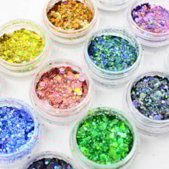 Mix de Glitter Flocado 12 Cores Sioux Mix de Glitter Flocado 12 Cores Sioux