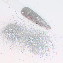 Mix de Glitter Refletivo Prateado Holográfico 2g Mix da Jo Mix de Glitter Refletivo Prateado Holográfico 2g Mix da Jo