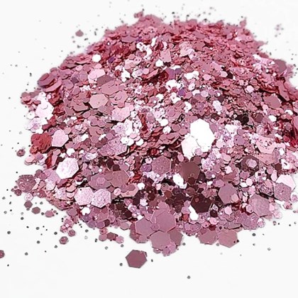 Mix de glitter Rosa cristal Luxo Mix da Jo Hexa 1,5g