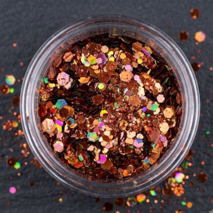 Mix de Glitter ultra holográfico caramelo Cobre 1g
