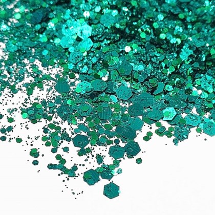 Mix de glitter Verde esmeralda Luxo Mix da Jo Hexa 1,5g