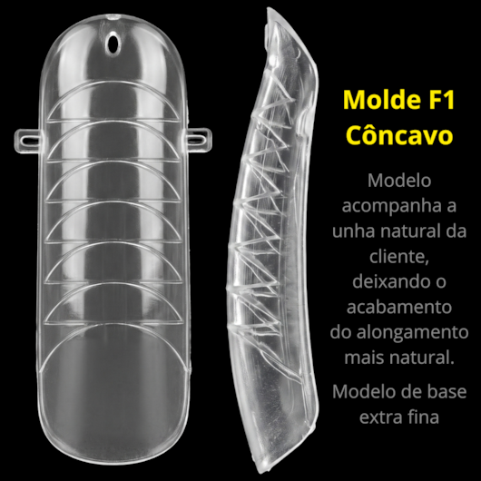 Molde F1 Côncavo Oval 12 tamanhos #2 para unhas