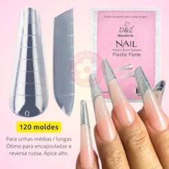 Molde F1 Para Alongamento De Unhas Mandorla 120un Molde F1 Para Alongamento De Unhas Mandorla 120un