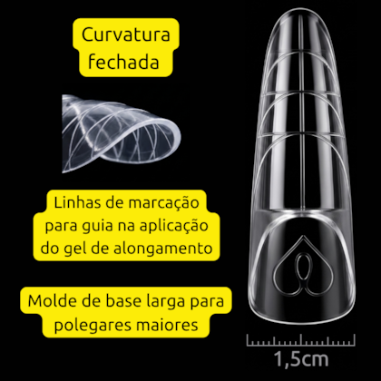 Molde F1 para francesinha reversa Almond 15 Tamanhos 150 peças