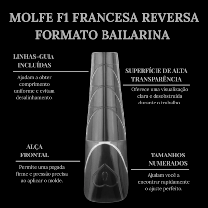 Molde F1 para francesinha reversa Bailarina 15 Tamanhos 150 peças