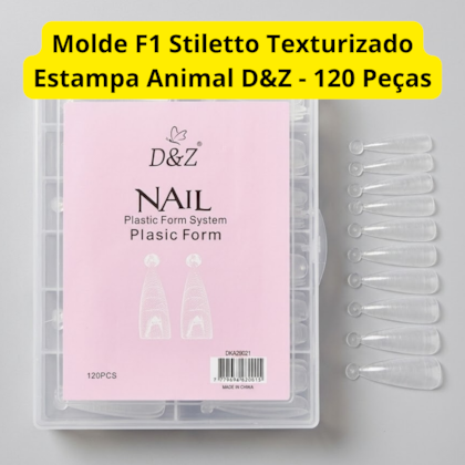 Molde F1 Stiletto Texturizado Estampa Animal D&Z - 120 Peças 8021