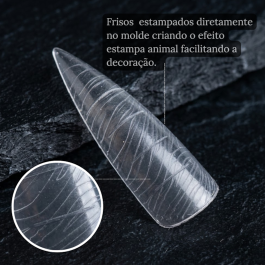 Molde F1 Stiletto Texturizado Estampa Animal D&Z - 120 Peças 8021 para unhas