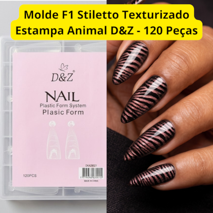 Molde F1 Stiletto Texturizado Estampa Animal D&Z - 120 Peças 8021