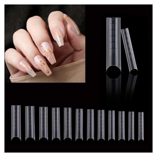 Molde Russo Curvatura C 120un Transparente Para Acrílico e Polygel para unhas