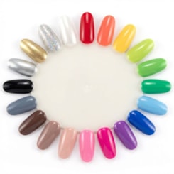 Mostruário de esmalte em gel e decoração