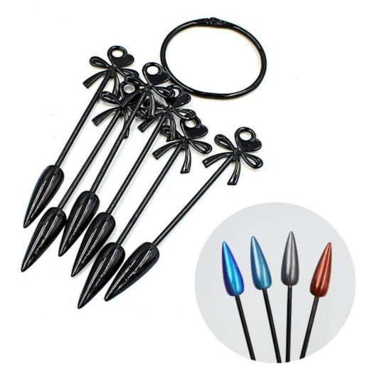 Mostruário de pó cromado (não precisa pintar o fundo de preto) para unhas
