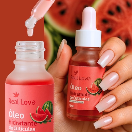 Óleo de cutículas Conta Gotas 15ml Real Love melância para unhas