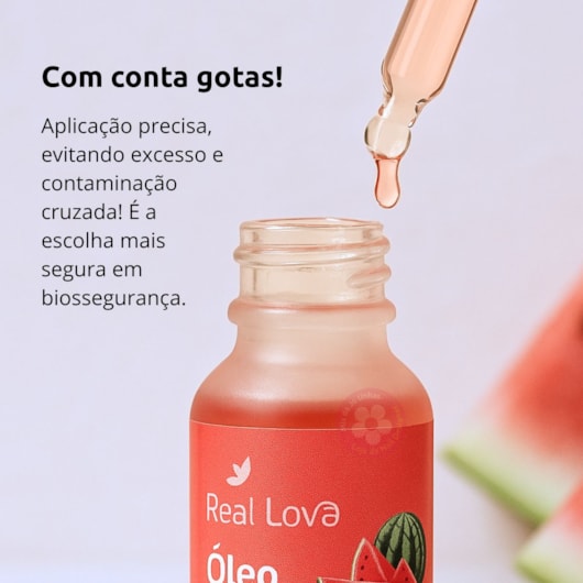 Óleo de cutículas Conta Gotas 15ml Real Love melância para unhas