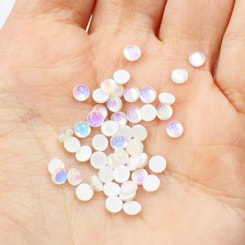 Olho De Peixe 4mm Branco Furta Cor 50 Peças Olho De Peixe 4mm Branco Furta Cor 50 Peças