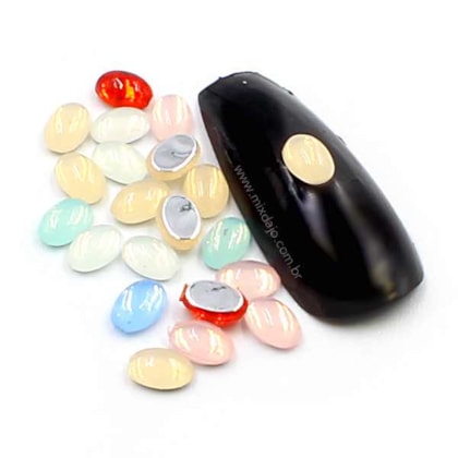 Oval da Lua 4 x 8mm 50 Peças - Opal
