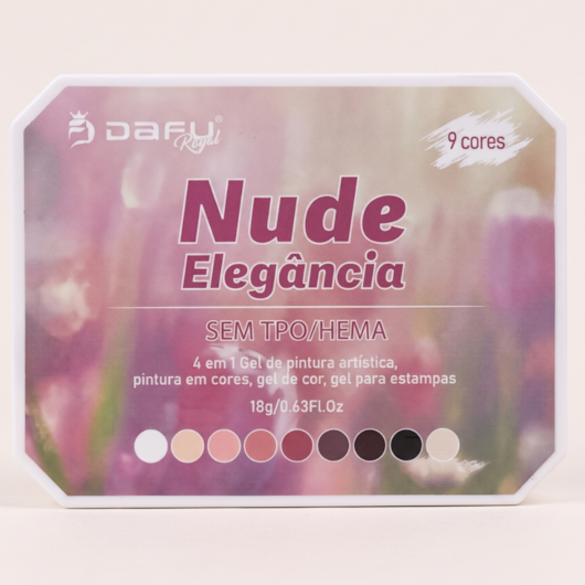 Paleta de Gel Paint Nude Elegância Dafu 9 Cores 18g 9P3 para unhas