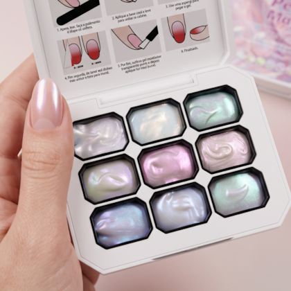 Paleta de Gel Paint Pérola Mágica Glitter Dafu 9 Cores 18g 9P2