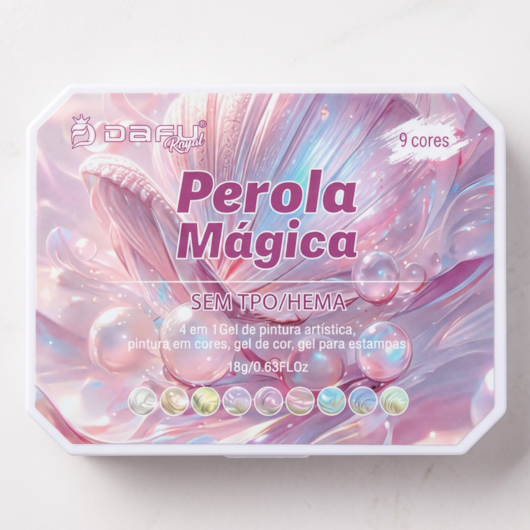 Paleta de Gel Paint Pérola Mágica Glitter Dafu 9 Cores 18g 9P2 para unhas