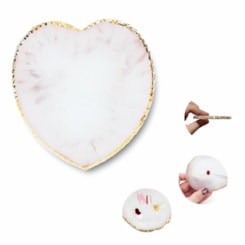 Pedra De Resina Coração Nail Art Palette Branca Pedra De Resina Coração Nail Art Palette Branca